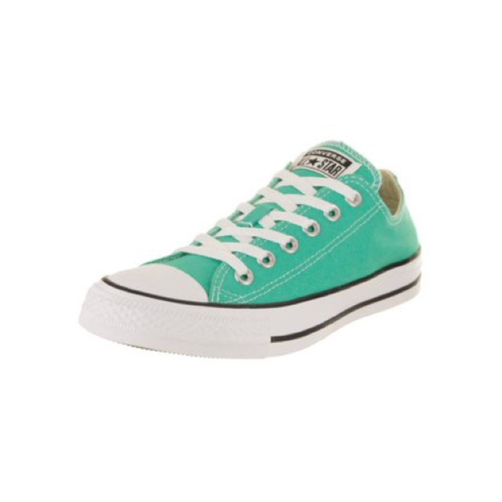 Teal blue converse shoes